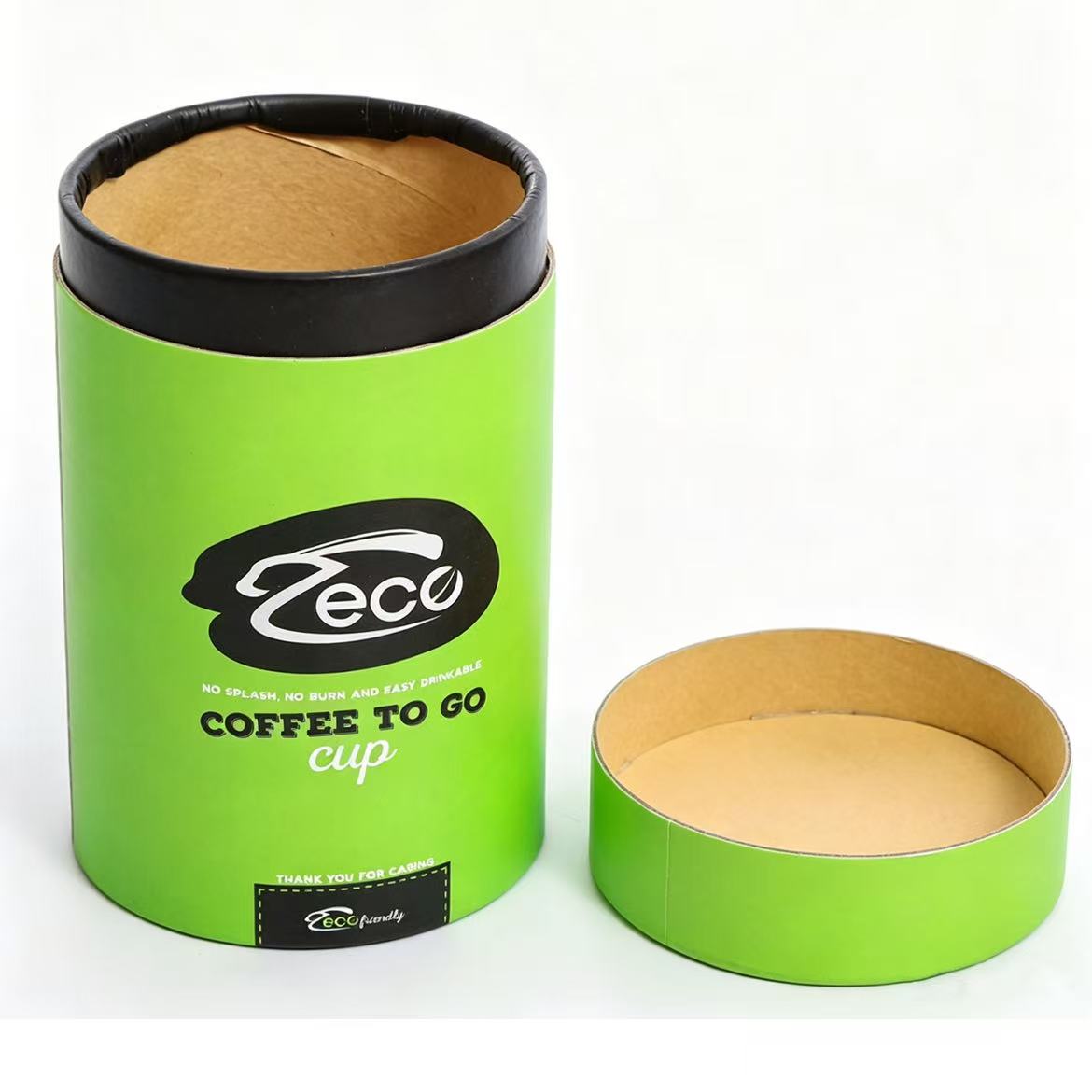 ECO Kraft paper tube box coffee travel cup